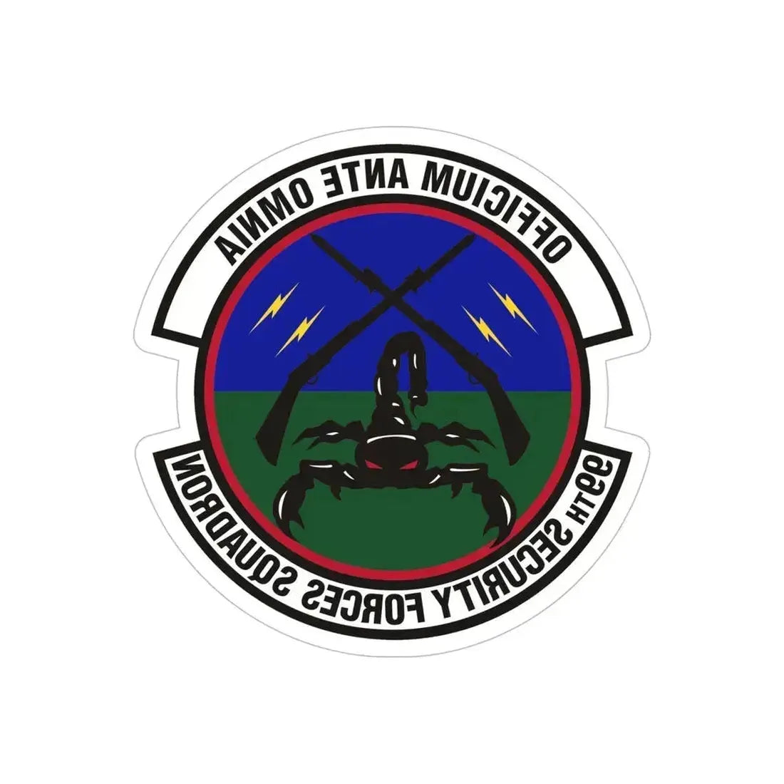 99th Security Forces Squadron (U.S. Air Force) REVERSE PRINT Transparent Die-Cut STICKER 6 Inch Die-Cut Transparent - The Sticker Space