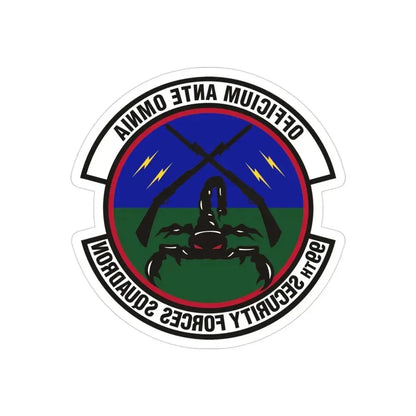 99th Security Forces Squadron (U.S. Air Force) REVERSE PRINT Transparent Die-Cut STICKER - The Sticker Space