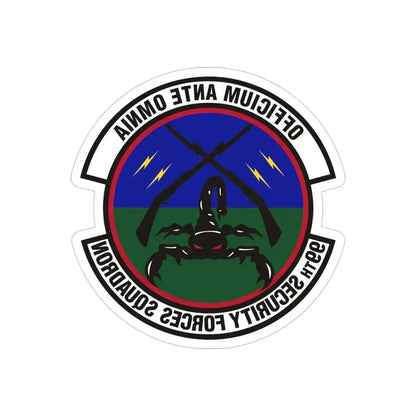 99th Security Forces Squadron (U.S. Air Force) REVERSE PRINT Transparent Die-Cut STICKER - The Sticker Space