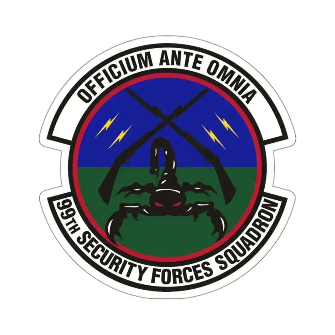 99th Security Forces Squadron (U.S. Air Force) STICKER Vinyl Kiss-Cut Decal 3 Inch White - The Sticker Space