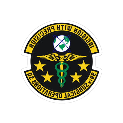 99th Surgical Operations Squadron (U.S. Air Force) REVERSE PRINT Transparent STICKER-2" × 2"-The Sticker Space