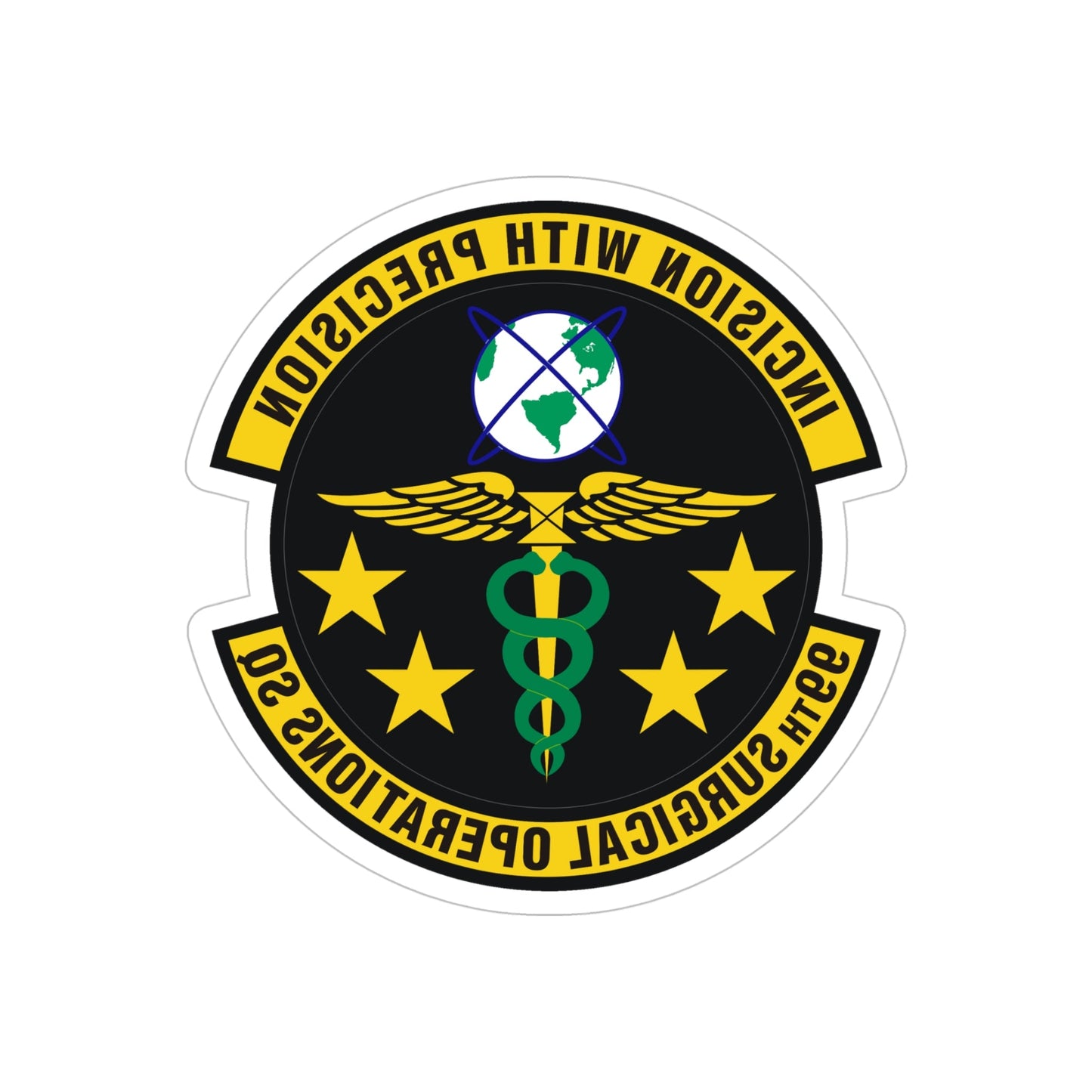99th Surgical Operations Squadron (U.S. Air Force) REVERSE PRINT Transparent STICKER-5" × 5"-The Sticker Space