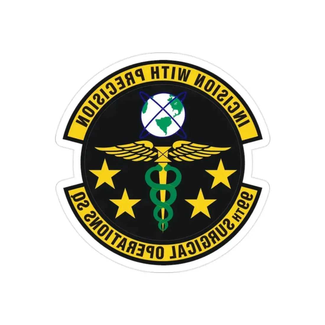 99th Surgical Operations Squadron (U.S. Air Force) REVERSE PRINT Transparent Die-Cut STICKER 2 Inch Die-Cut Transparent - The Sticker Space