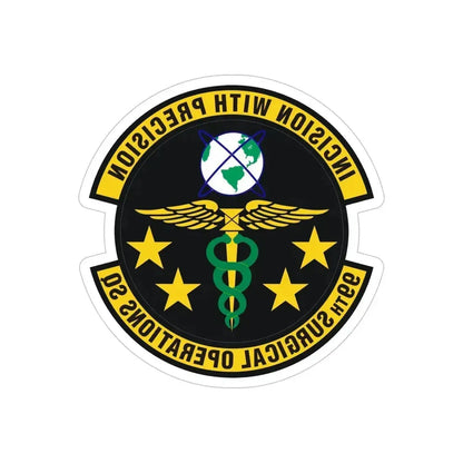 99th Surgical Operations Squadron (U.S. Air Force) REVERSE PRINT Transparent Die-Cut STICKER 5 Inch Die-Cut Transparent - The Sticker Space