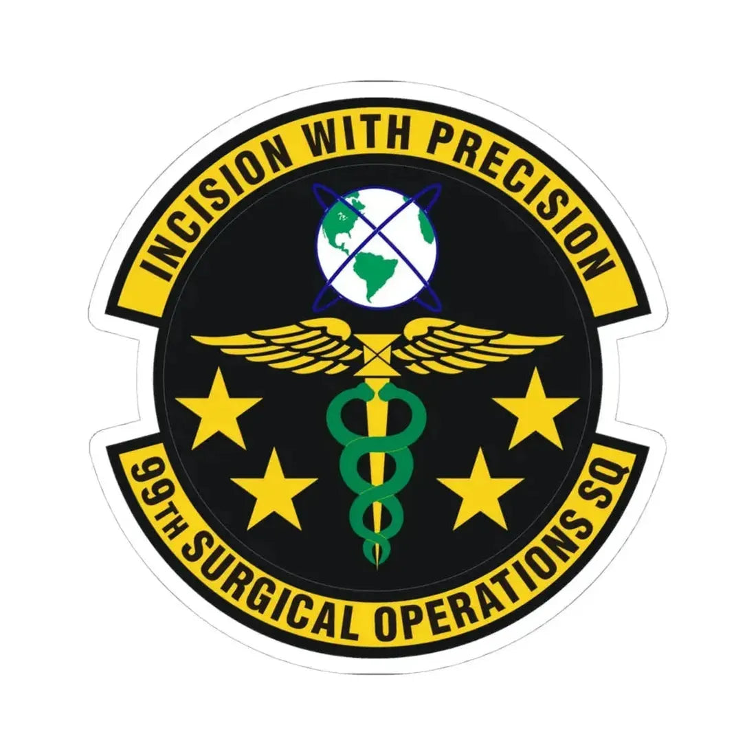 99th Surgical Operations Squadron (U.S. Air Force) STICKER Vinyl Kiss-Cut Decal 4 Inch White - The Sticker Space