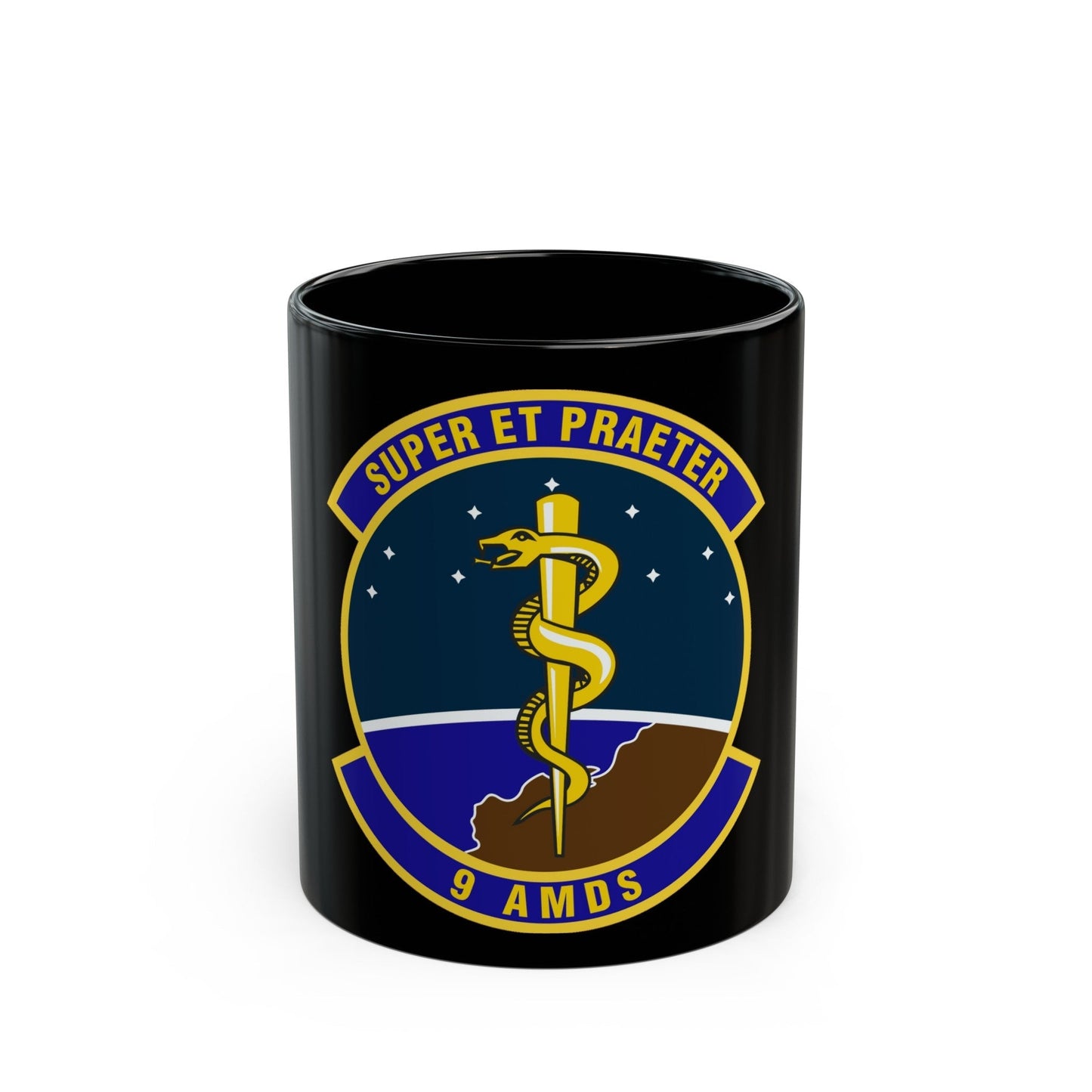 9th Aerospace Medicine Squadron (U.S. Air Force) Black Coffee Mug-11oz-The Sticker Space