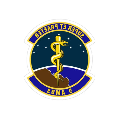 9th Aerospace Medicine Squadron (U.S. Air Force) REVERSE PRINT Transparent Die-Cut STICKER - The Sticker Space
