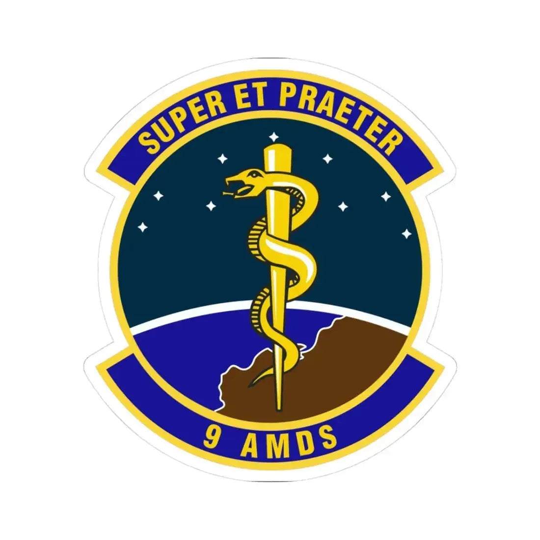 9th Aerospace Medicine Squadron (U.S. Air Force) STICKER Vinyl Kiss-Cut Decal 3 Inch White - The Sticker Space