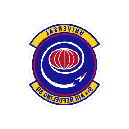 9th Air Refueling Squadron (U.S. Air Force) REVERSE PRINT Transparent STICKER-3" × 3"-The Sticker Space