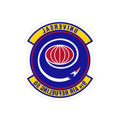 9th Air Refueling Squadron (U.S. Air Force) REVERSE PRINT Transparent STICKER-5" × 5"-The Sticker Space