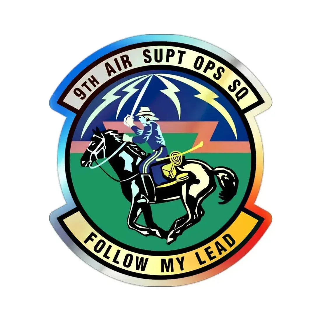 9th Air Support Operations Squadron (U.S. Air Force) Holographic STICKER Die-Cut Vinyl Decal 2 Inch Holographic - The Sticker Space
