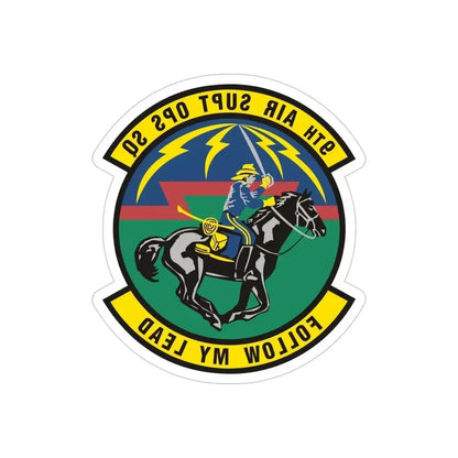 9th Air Support Operations Squadron (U.S. Air Force) REVERSE PRINT Transparent Die-Cut STICKER 5 Inch Die-Cut Transparent - The Sticker Space