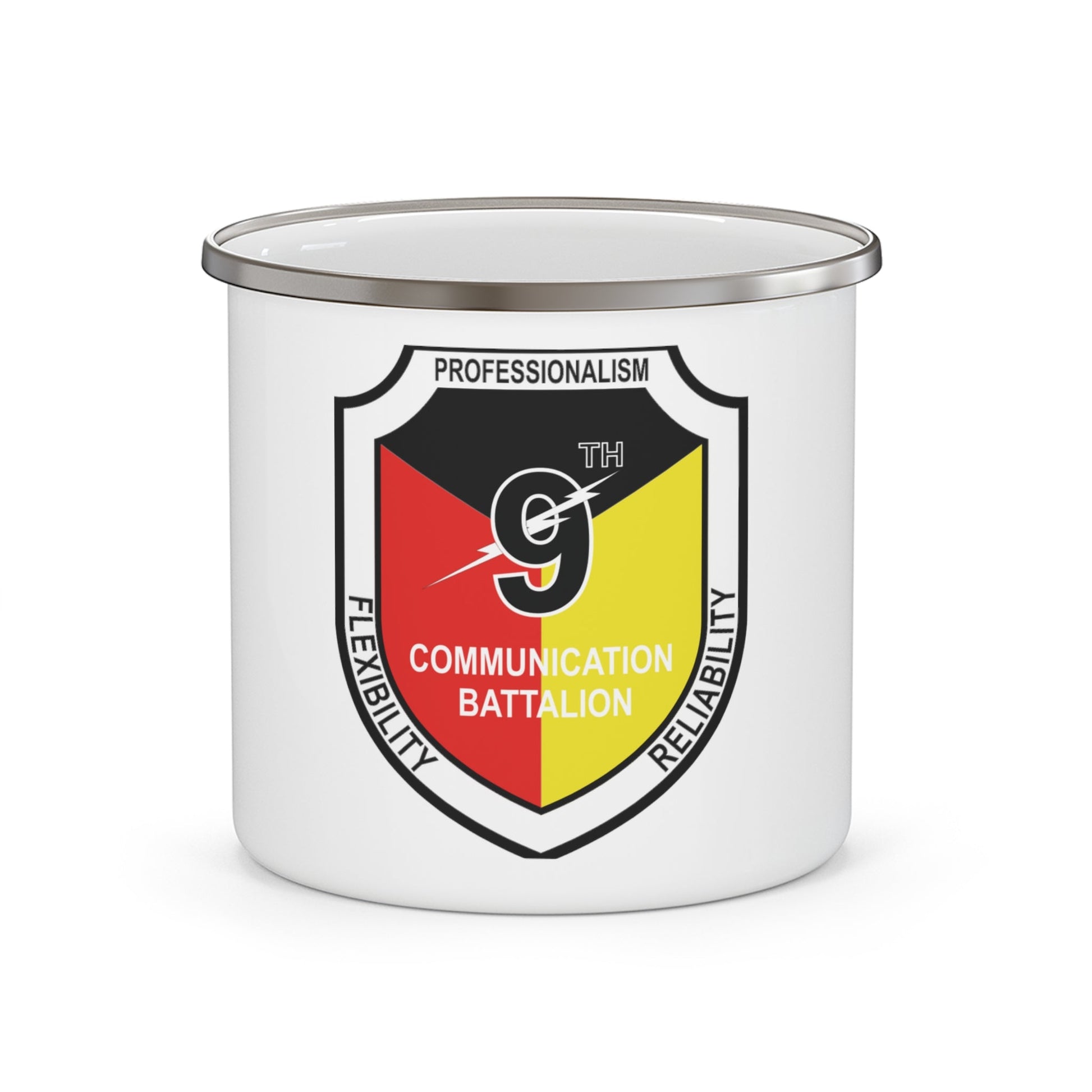 9th Communication Battalion (USMC) Enamel Mug-12oz-The Sticker Space