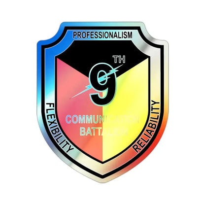 9th Communication Battalion (USMC) Holographic STICKER Die-Cut Vinyl Decal 2 Inch Holographic - The Sticker Space