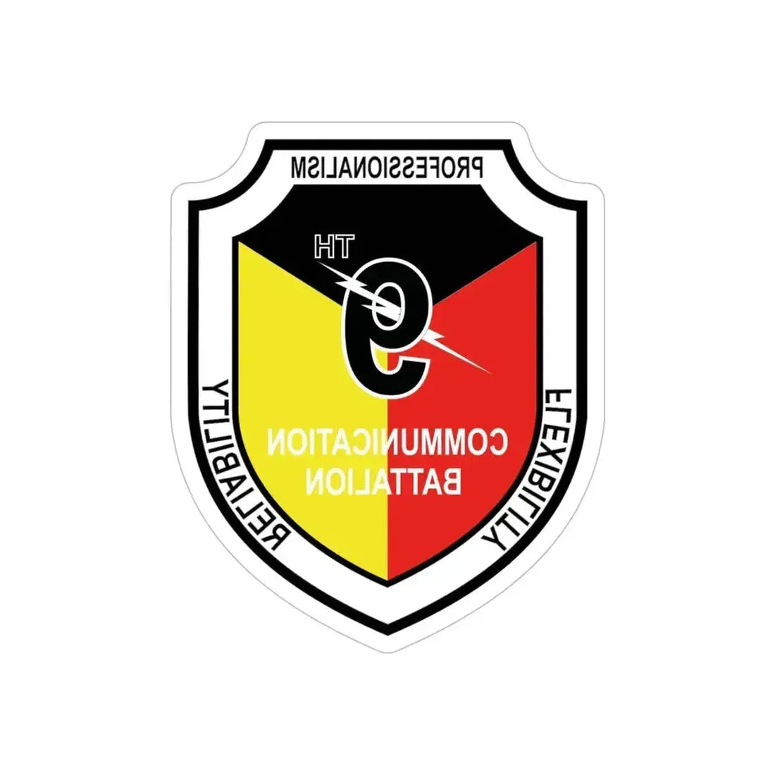 9th Communication Battalion (USMC) REVERSE PRINT Transparent Die-Cut STICKER 5 Inch Die-Cut Transparent - The Sticker Space