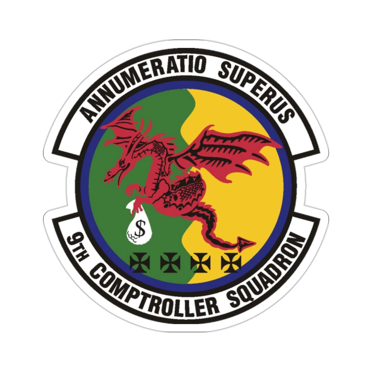 9th Comptroller Squadron (U.S. Air Force) STICKER Vinyl Die-Cut Decal-2 Inch-The Sticker Space