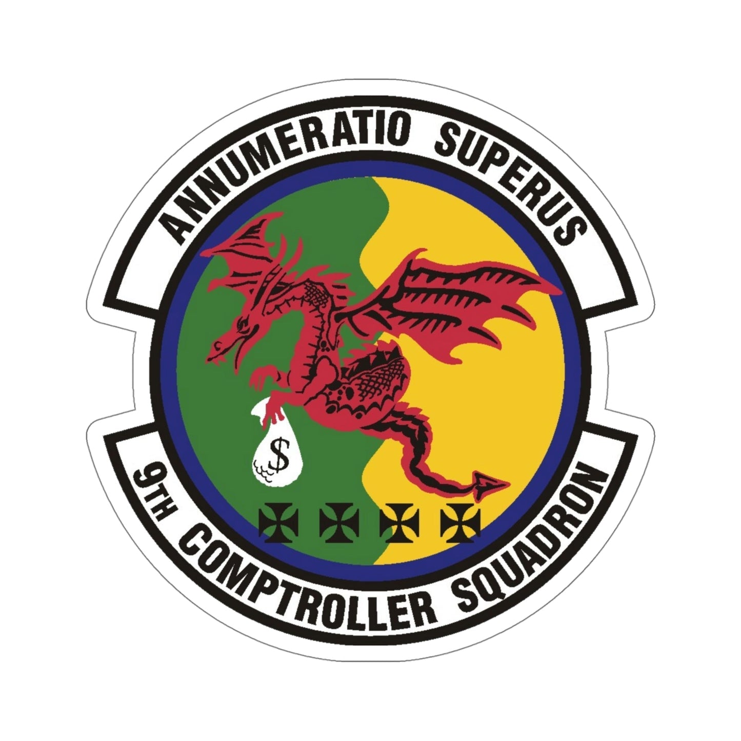 9th Comptroller Squadron (U.S. Air Force) STICKER Vinyl Die-Cut Decal-5 Inch-The Sticker Space