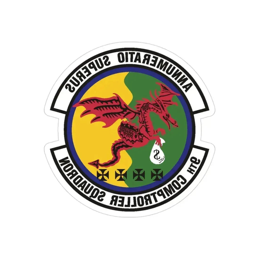 9th Comptroller Squadron (U.S. Air Force) REVERSE PRINT Transparent Die-Cut STICKER 3 Inch Die-Cut Transparent - The Sticker Space