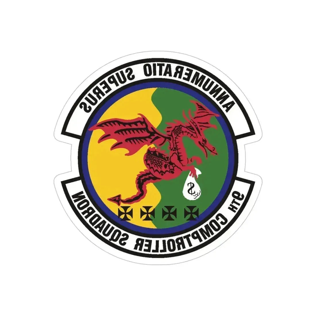 9th Comptroller Squadron (U.S. Air Force) REVERSE PRINT Transparent Die-Cut STICKER 6 Inch Die-Cut Transparent - The Sticker Space