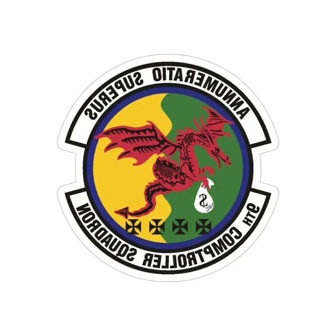 9th Comptroller Squadron (U.S. Air Force) REVERSE PRINT Transparent Die-Cut STICKER - The Sticker Space