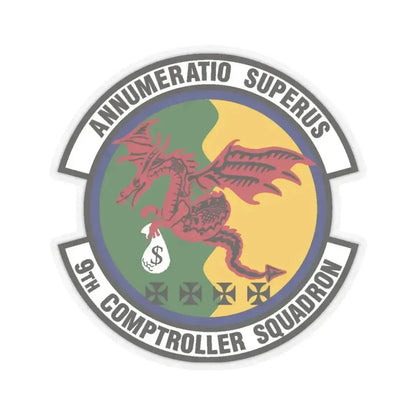 9th Comptroller Squadron (U.S. Air Force) STICKER Vinyl Kiss-Cut Decal 4 Inch Transparent - The Sticker Space