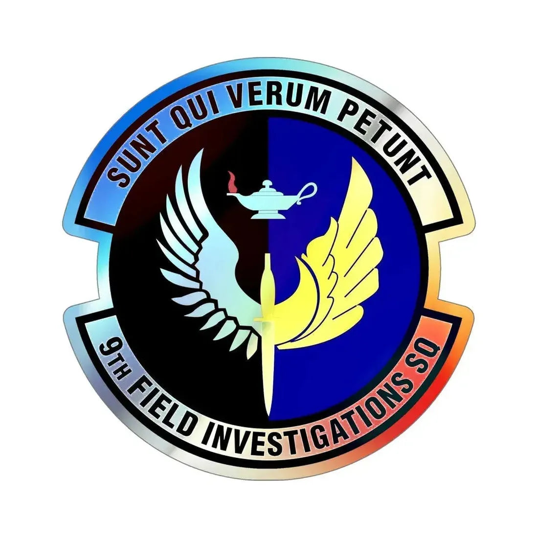 9th Field Investigations Squadron (U.S. Air Force) Holographic STICKER Die-Cut Vinyl Decal 6 Inch Holographic - The Sticker Space