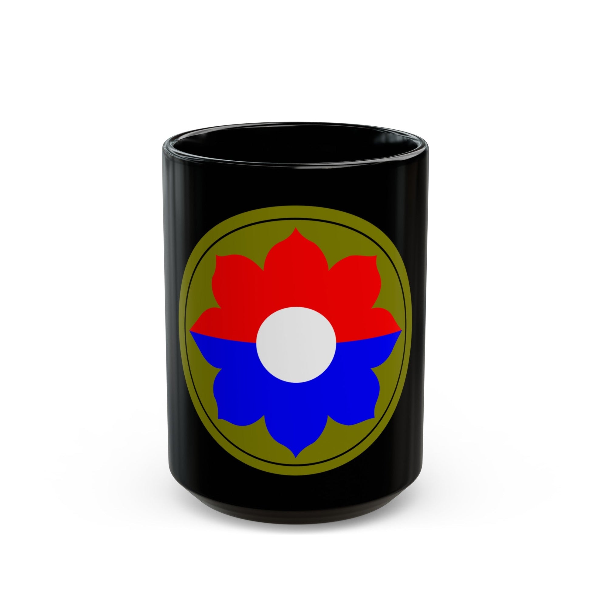 9th Infantry Division patch (U.S. Army) Black Coffee Mug-15oz-The Sticker Space