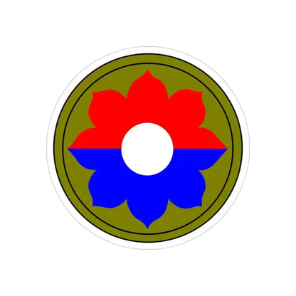 9th Infantry Division patch (U.S. Army) REVERSE PRINT Transparent Die-Cut STICKER 3 Inch Die-Cut Transparent - The Sticker Space