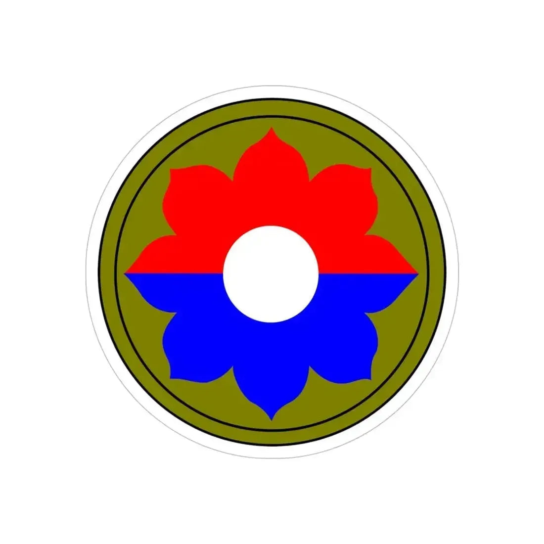 9th Infantry Division patch (U.S. Army) REVERSE PRINT Transparent Die-Cut STICKER 5 Inch Die-Cut Transparent - The Sticker Space
