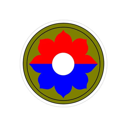 9th Infantry Division patch (U.S. Army) REVERSE PRINT Transparent Die-Cut STICKER 5 Inch Die-Cut Transparent - The Sticker Space