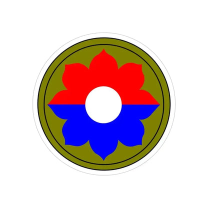 9th Infantry Division patch (U.S. Army) REVERSE PRINT Transparent Die-Cut STICKER 6 Inch Die-Cut Transparent - The Sticker Space