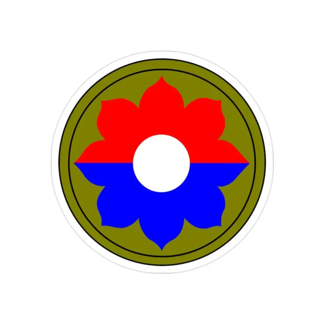 9th Infantry Division patch (U.S. Army) REVERSE PRINT Transparent Die-Cut STICKER - The Sticker Space