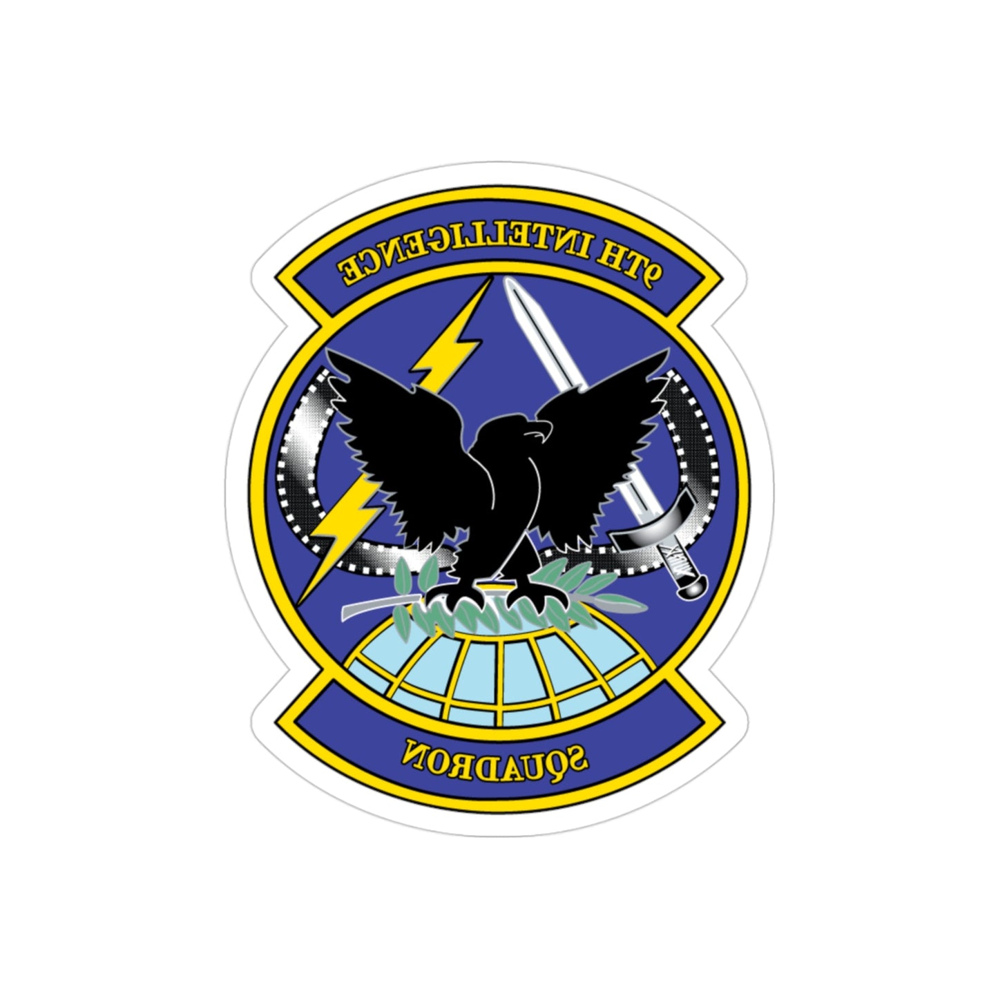 9th Intelligence Sq (U.S. Air Force) REVERSE PRINT Transparent STICKER-3" × 3"-The Sticker Space