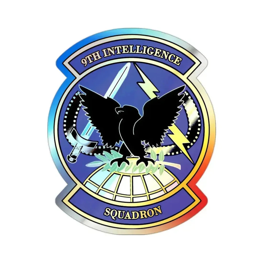9th Intelligence Sq (U.S. Air Force) Holographic STICKER Die-Cut Vinyl Decal 2 Inch Holographic - The Sticker Space