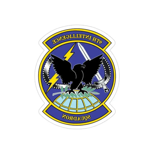 9th Intelligence Sq (U.S. Air Force) REVERSE PRINT Transparent Die-Cut STICKER 6 Inch Die-Cut Transparent - The Sticker Space