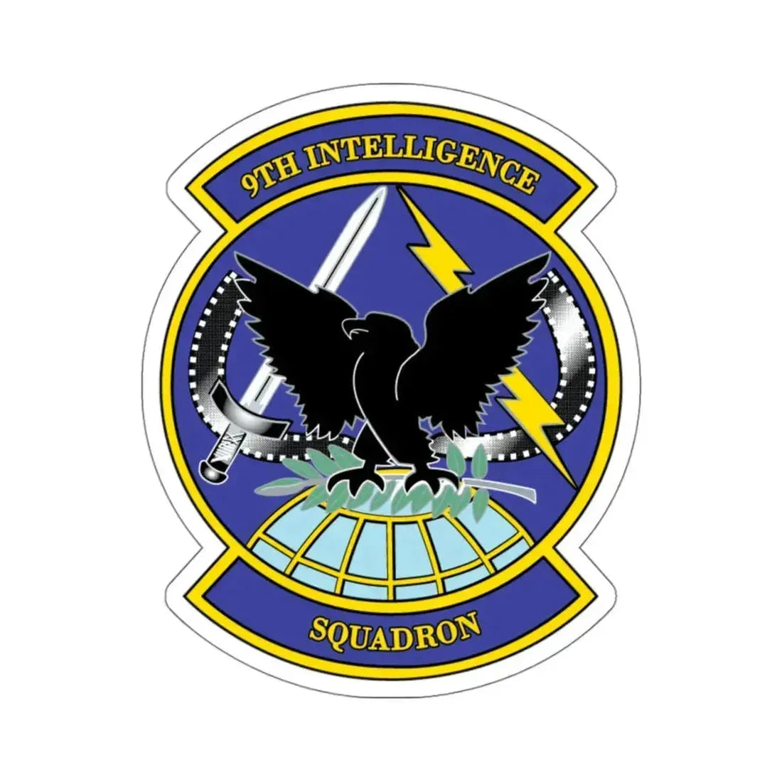 9th Intelligence Sq (U.S. Air Force) STICKER Vinyl Kiss-Cut Decal 4 Inch White - The Sticker Space