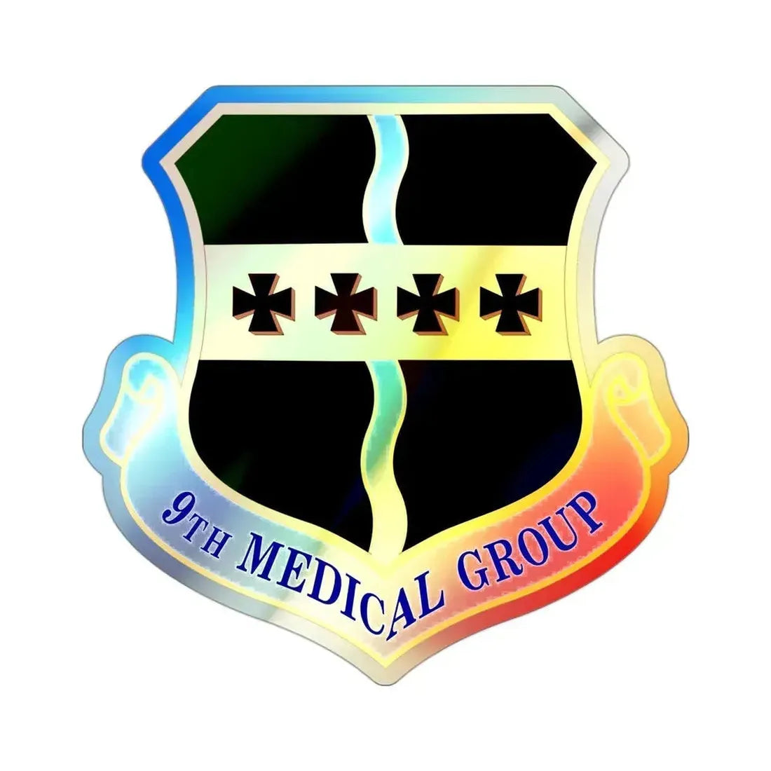 9th Medical Group (U.S. Air Force) Holographic STICKER Die-Cut Vinyl Decal 3 Inch Holographic - The Sticker Space