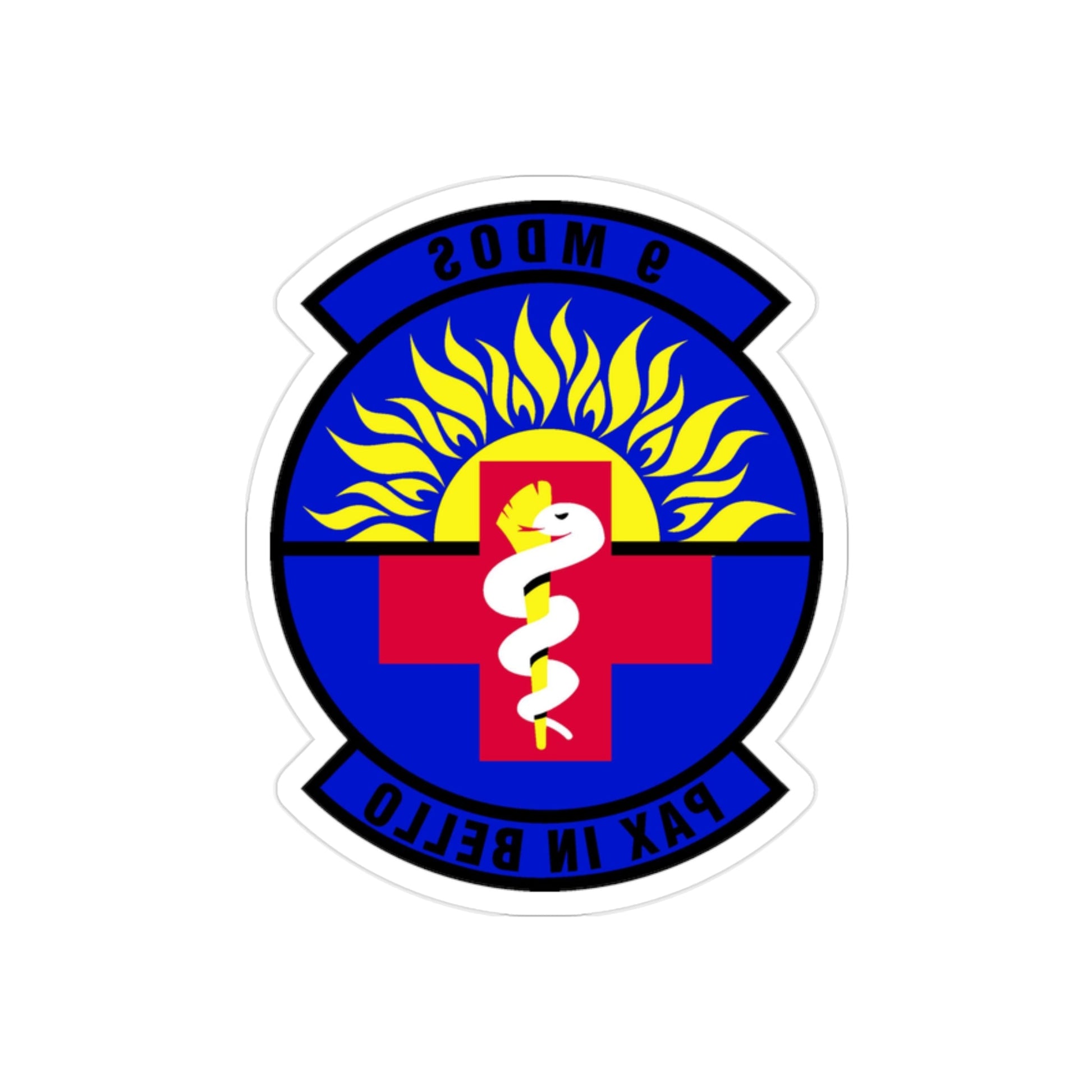 9th Medical Operations Squadron (U.S. Air Force) REVERSE PRINT Transparent STICKER-2" × 2"-The Sticker Space