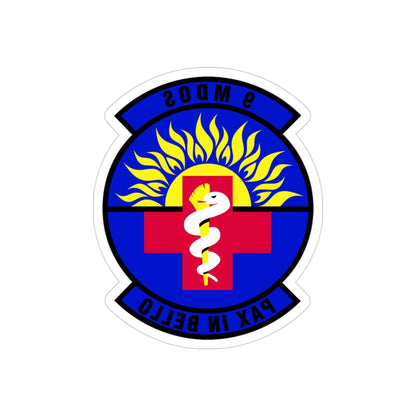 9th Medical Operations Squadron (U.S. Air Force) REVERSE PRINT Transparent STICKER-3" × 3"-The Sticker Space