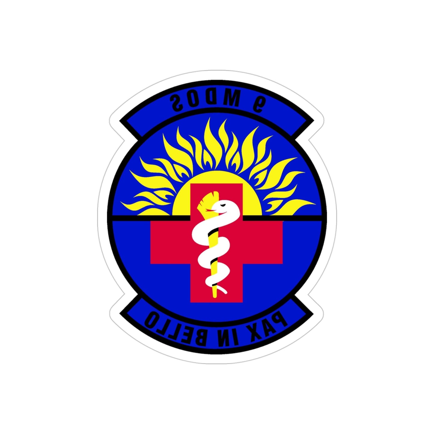 9th Medical Operations Squadron (U.S. Air Force) REVERSE PRINT Transparent STICKER-4" × 4"-The Sticker Space