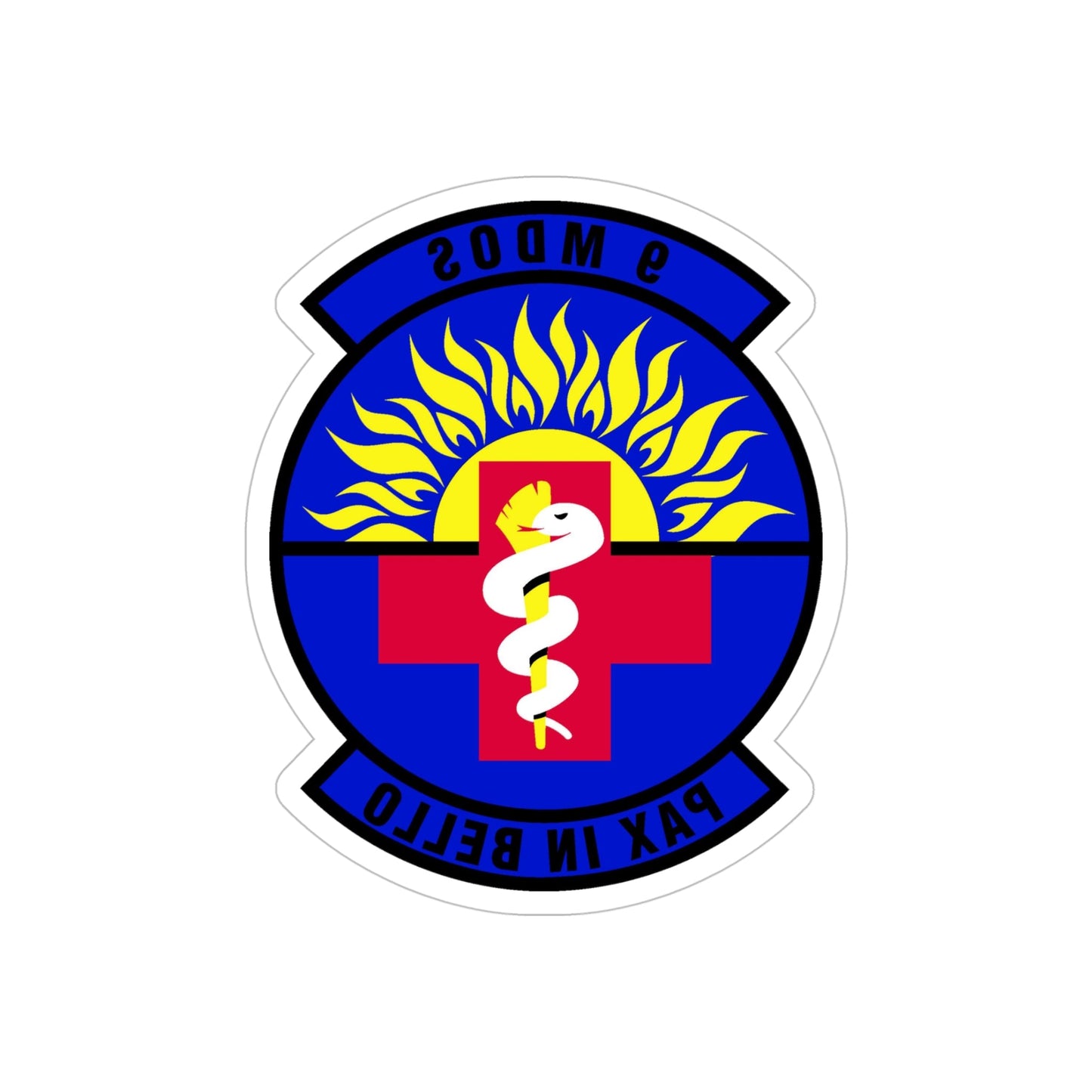 9th Medical Operations Squadron (U.S. Air Force) REVERSE PRINT Transparent STICKER-5" × 5"-The Sticker Space