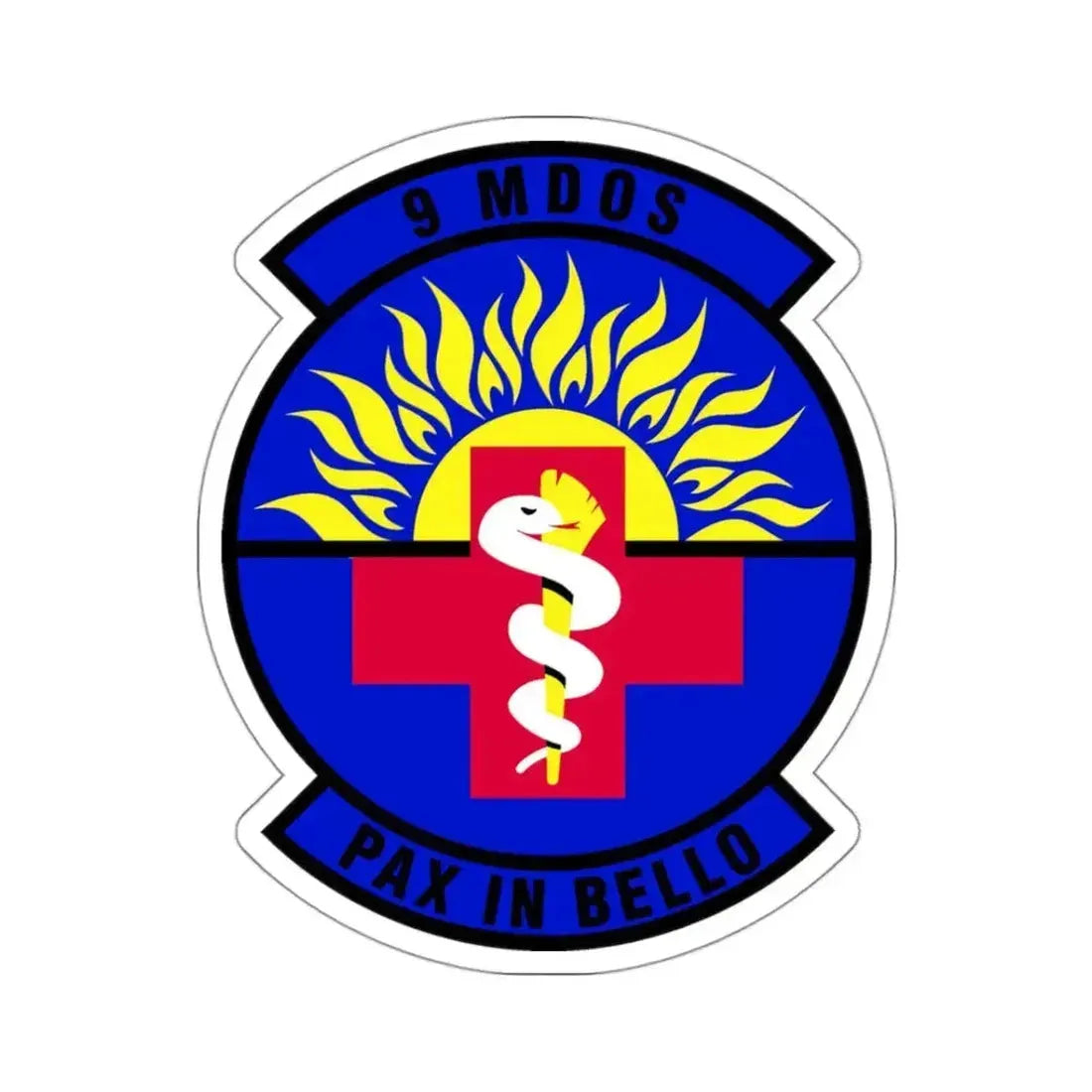 9th Medical Operations Squadron (U.S. Air Force) STICKER Vinyl Kiss-Cut Decal 3 Inch White - The Sticker Space