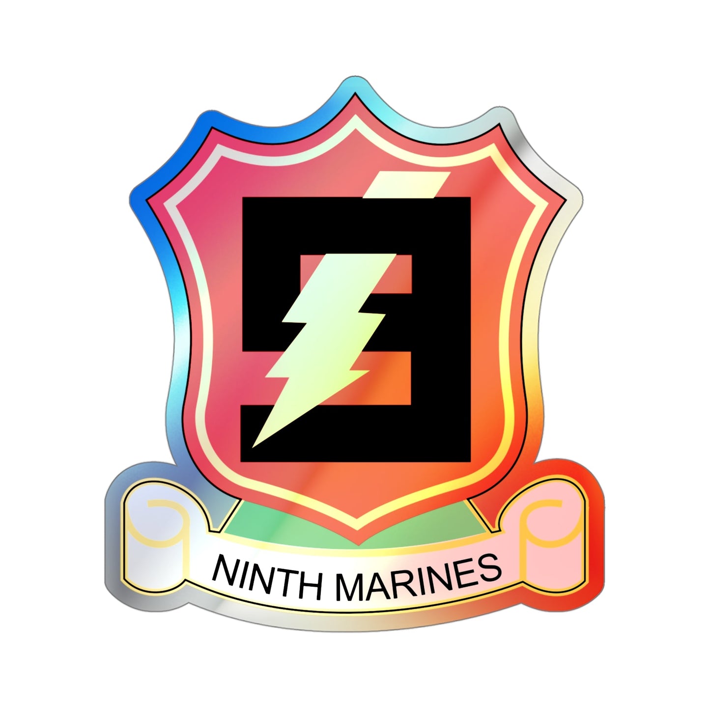 9THMARINES (USMC) Holographic STICKER Die-Cut Vinyl Decal-4 Inch-The Sticker Space