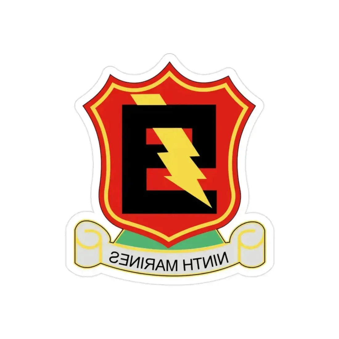 9THMARINES (USMC) REVERSE PRINT Transparent Die-Cut STICKER 2 Inch Die-Cut Transparent - The Sticker Space