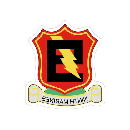 9THMARINES (USMC) REVERSE PRINT Transparent Die-Cut STICKER 3 Inch Die-Cut Transparent - The Sticker Space