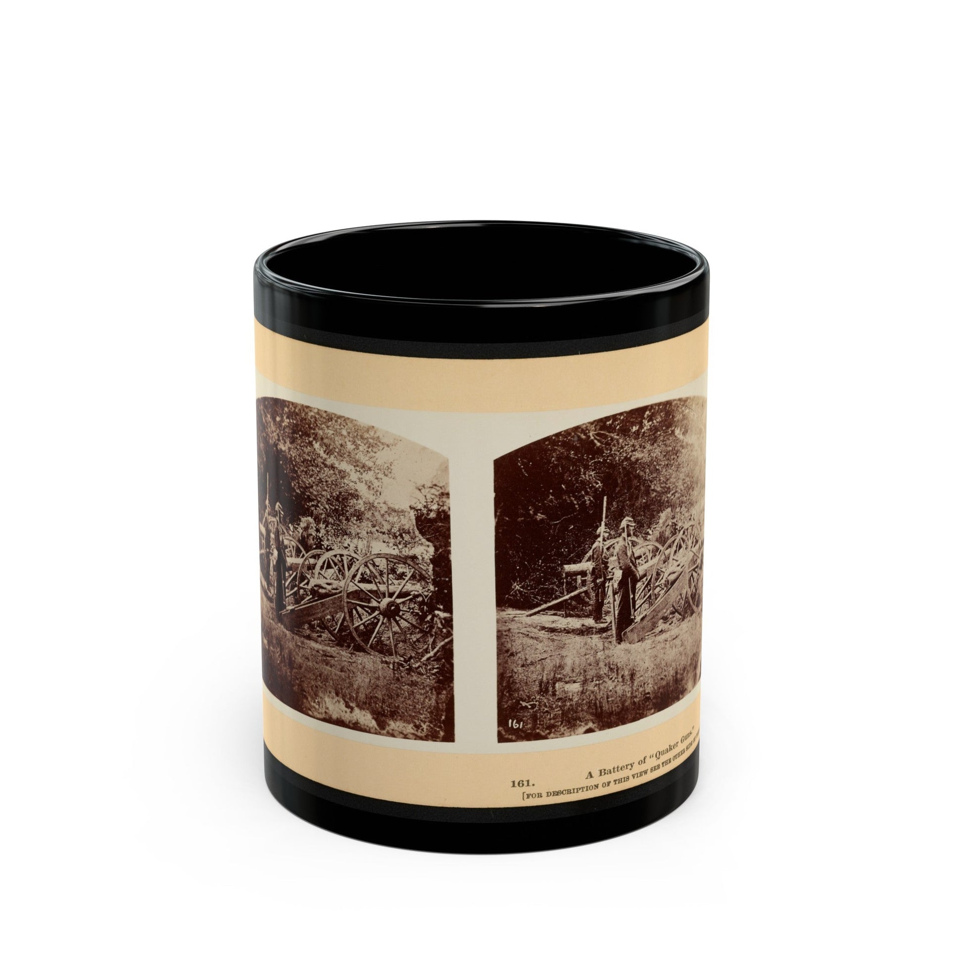 A Battery Of Quaker Guns 001 (U.S. Civil War) Black Coffee Mug-11oz-The Sticker Space