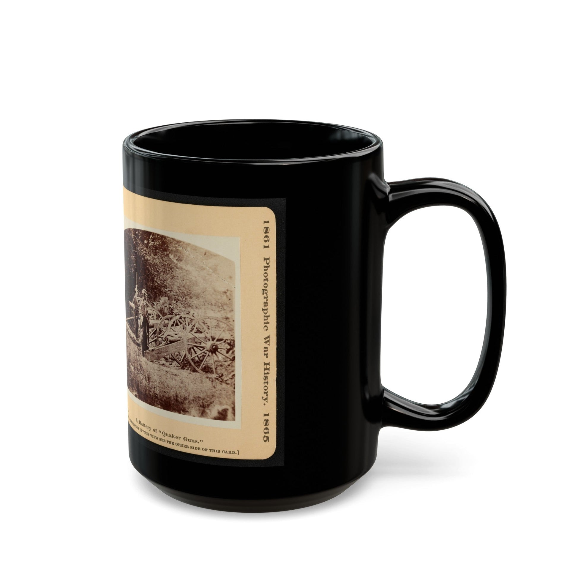 A Battery Of Quaker Guns 001 (U.S. Civil War) Black Coffee Mug-The Sticker Space