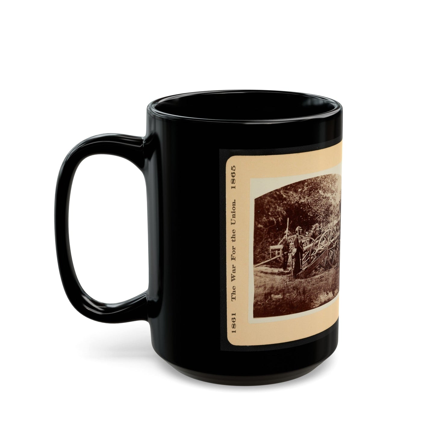 A Battery Of Quaker Guns 001 (U.S. Civil War) Black Coffee Mug-The Sticker Space