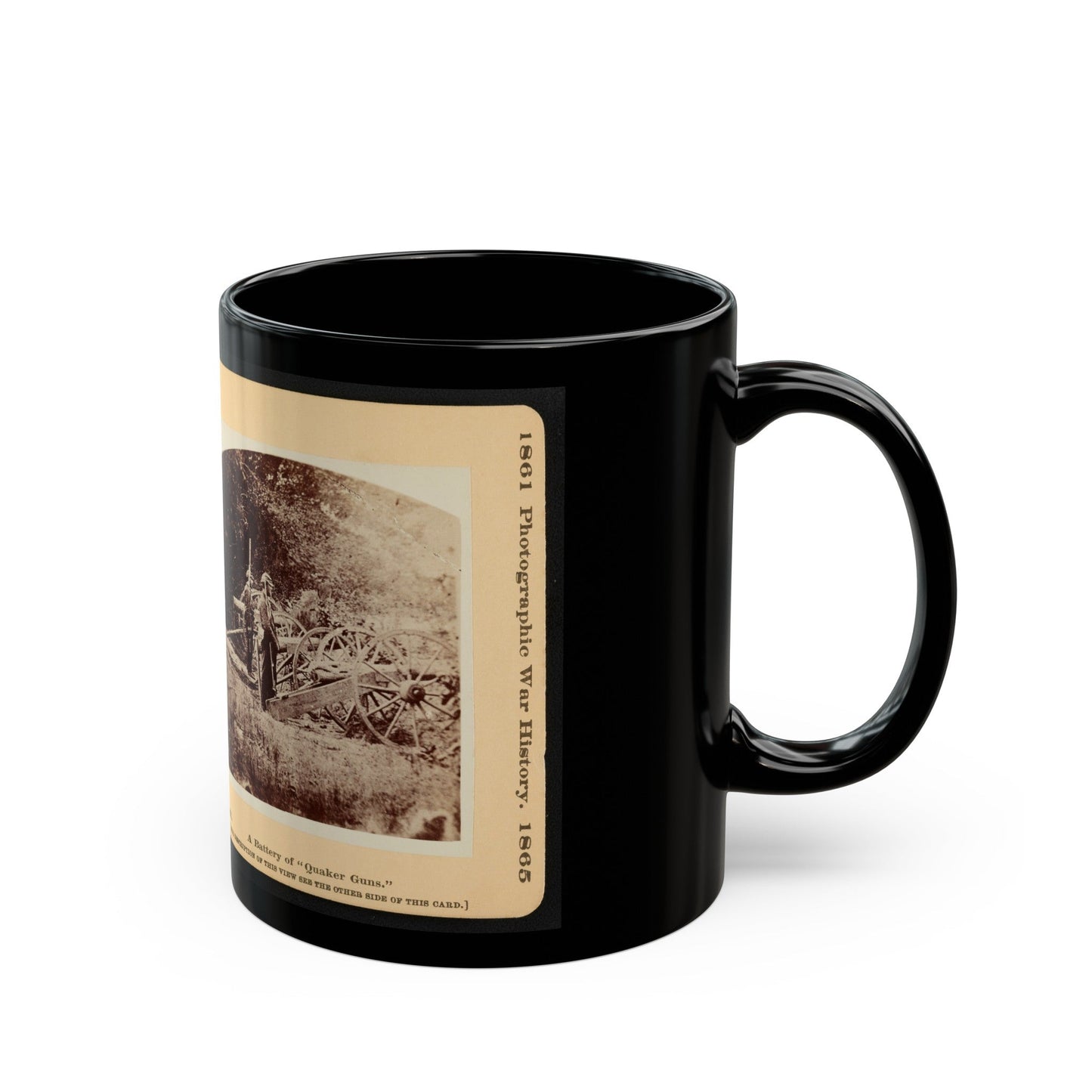 A Battery Of Quaker Guns 001 (U.S. Civil War) Black Coffee Mug-The Sticker Space