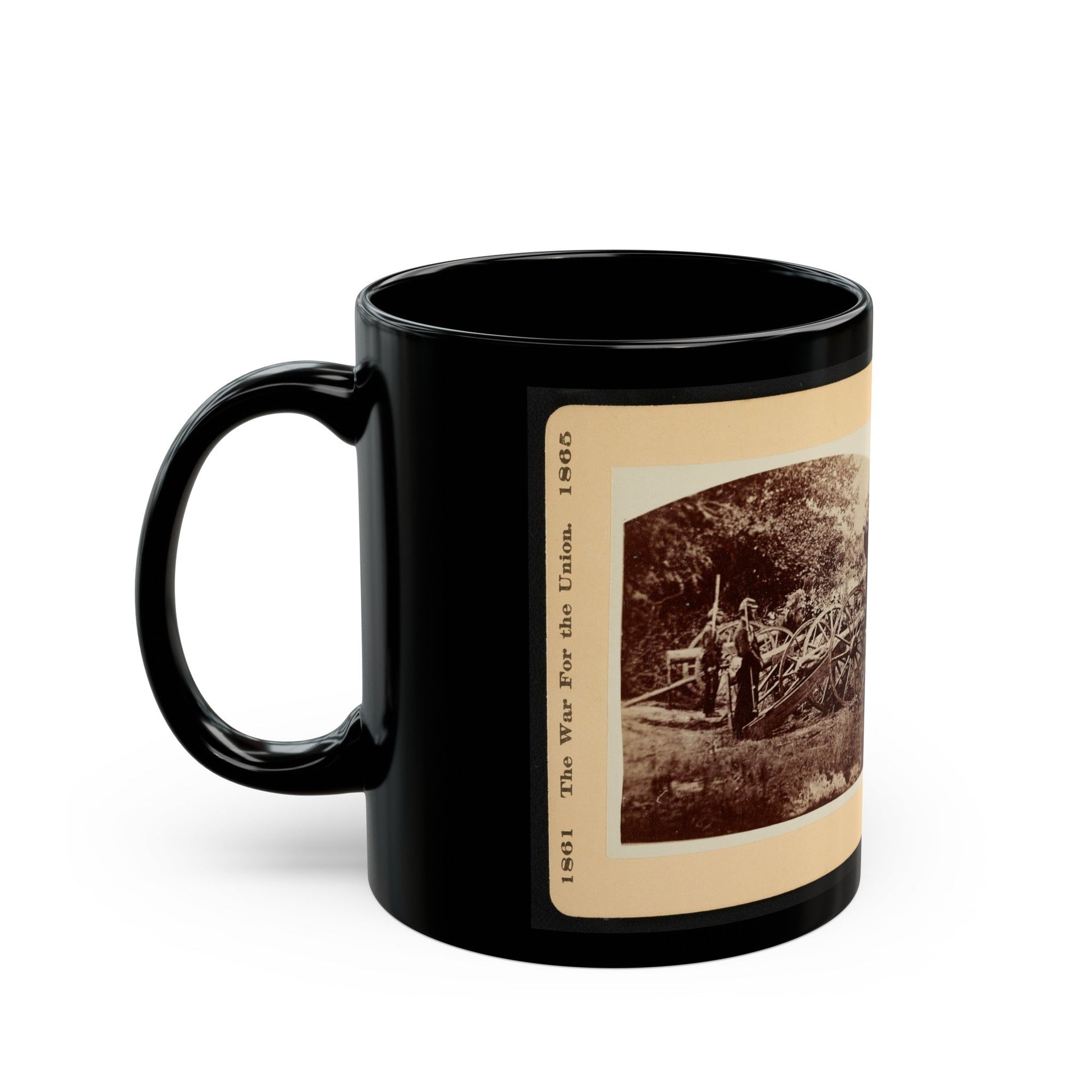 A Battery Of Quaker Guns 001 (U.S. Civil War) Black Coffee Mug-The Sticker Space